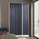 Glitz Ready Assembled Tall Triple Plain Wardrobe in Indigo Matt & White