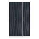 Glitz Ready Assembled Tall Triple Plain Wardrobe in Indigo Matt & White