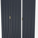 Glitz Ready Assembled Tall Triple Plain Wardrobe in Indigo Matt & White