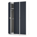 Glitz Ready Assembled Tall Triple Plain Wardrobe in Indigo Matt & White