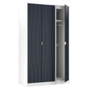 Glitz Ready Assembled Tall Triple Plain Wardrobe in Indigo Matt & White