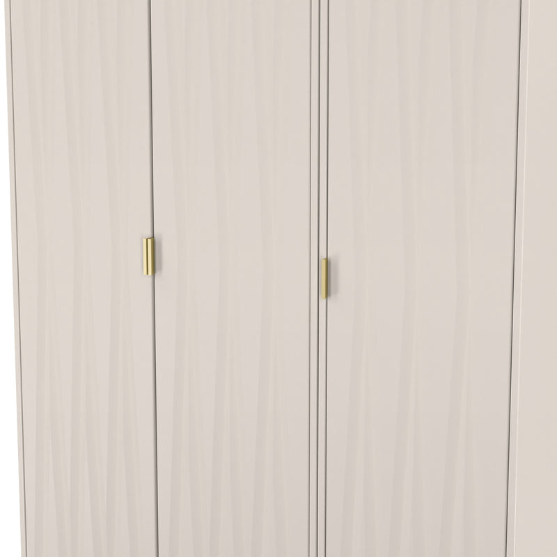 Glitz Ready Assembled Tall Triple Plain Wardrobe in Kashmir Matt