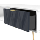 Glitz Ready Assembled 1 Drawer Coffee Table in Indigo Matt & White
