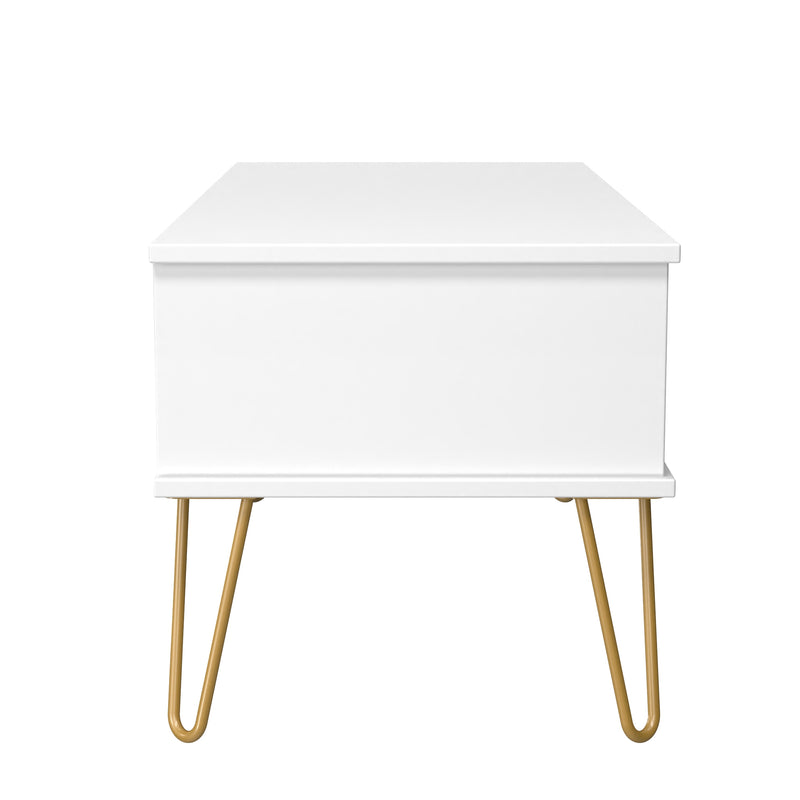 Glitz Ready Assembled 1 Drawer Coffee Table in Kobe Pink & White