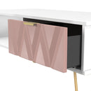 Glitz Ready Assembled 1 Drawer Coffee Table in Kobe Pink & White