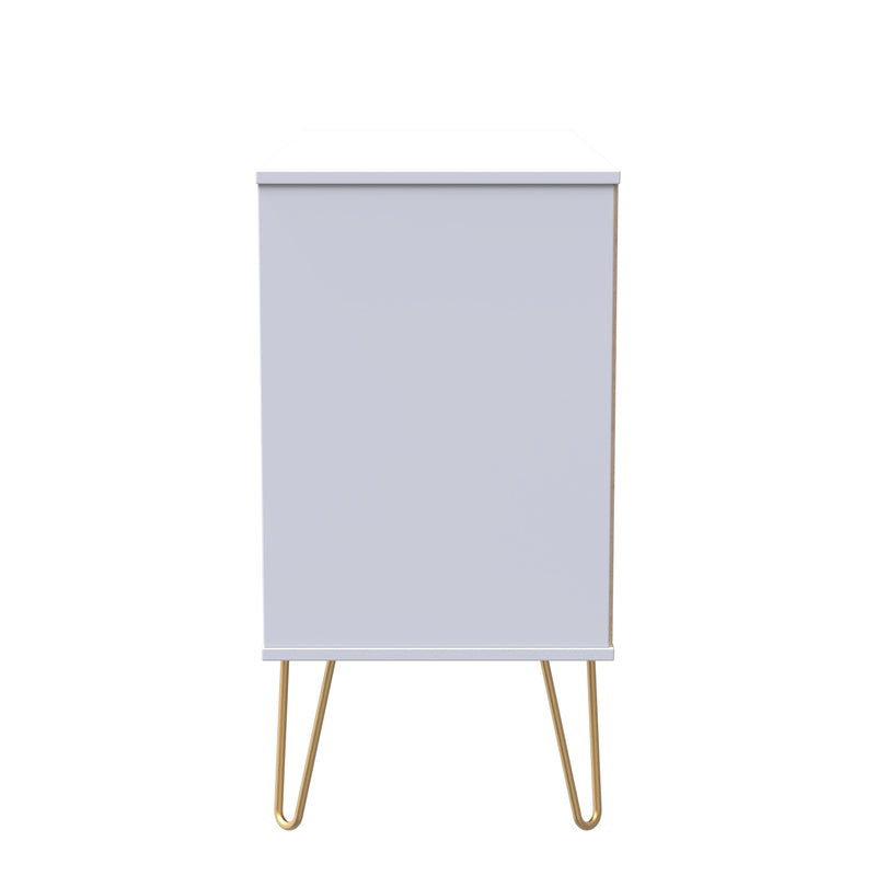 Glitz Ready Assembled 3 Drawer TV Unit in Indigo Matt & White