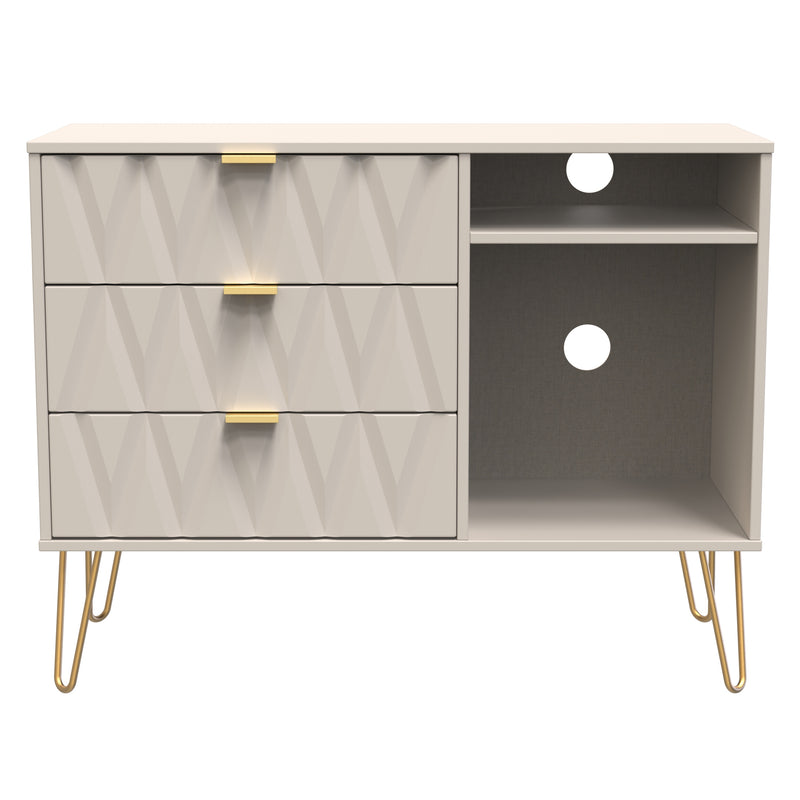 Glitz Ready Assembled 3 Drawer TV Unit in Kashmir Matt