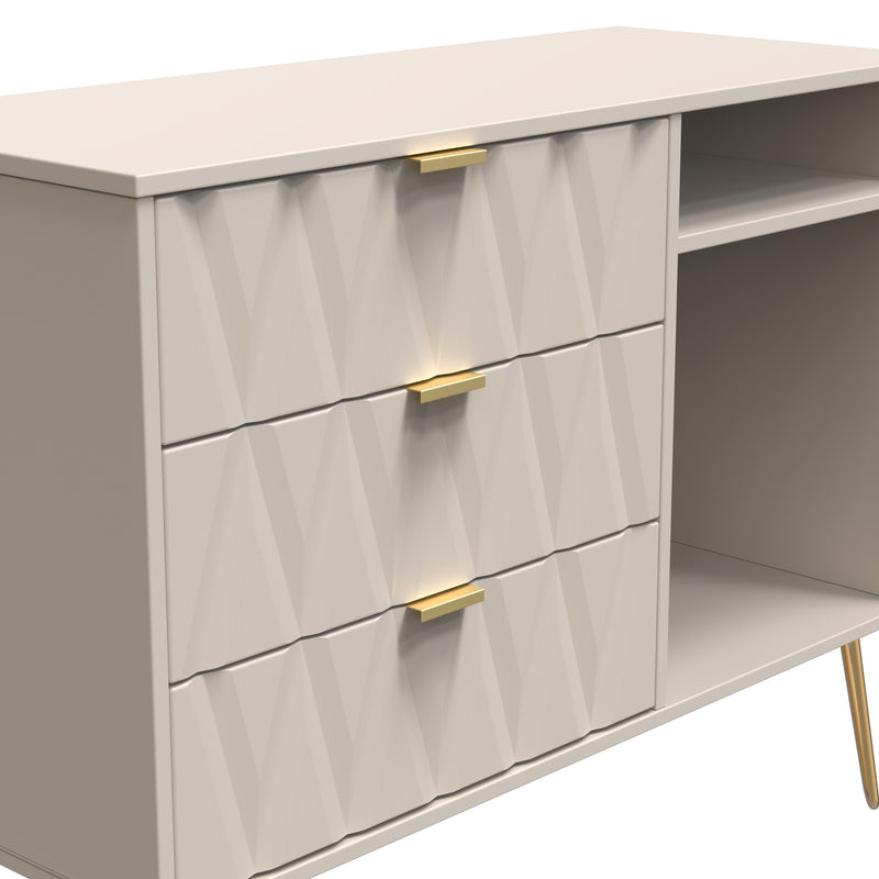 Glitz Ready Assembled 3 Drawer TV Unit in Kashmir Matt