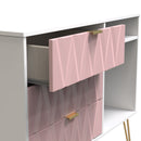 Glitz Ready Assembled 3 Drawer TV Unit in Kobe Pink & White