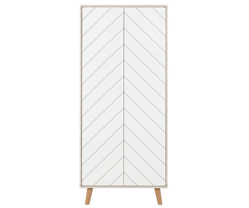 DIXIE 2 DOOR WARDROBE - DUSTY GREY/WHITE