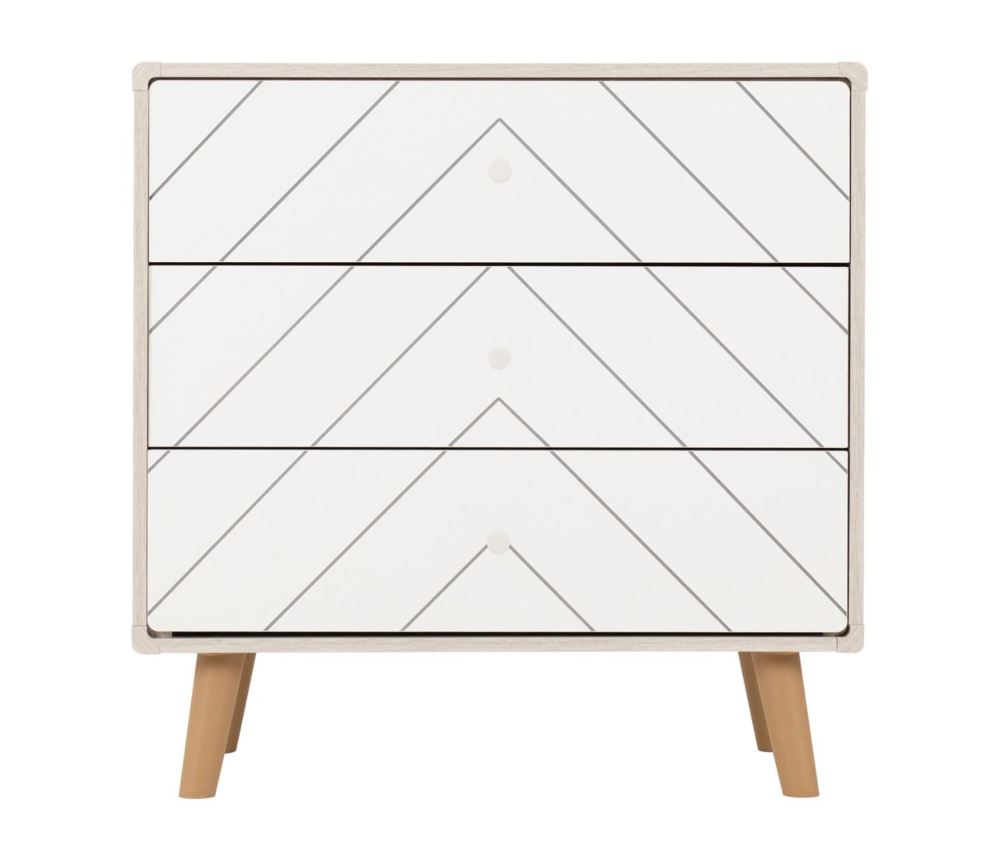 DIXIE 3 DRAWER CHEST - DUSTY GREY/WHITE