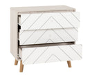 DIXIE 3 DRAWER CHEST - DUSTY GREY/WHITE