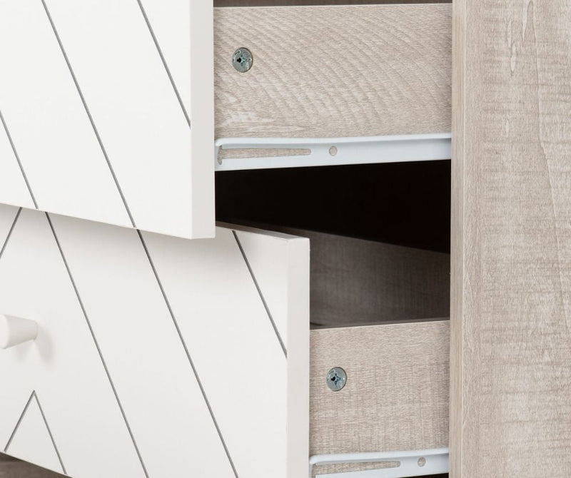 DIXIE 3 DRAWER CHEST - DUSTY GREY/WHITE