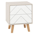 DIXIE 2 DRAWER BEDSIDE - DUSTY GREY/WHITE