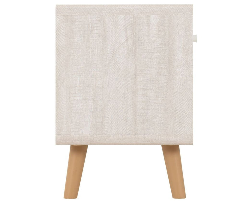 DIXIE 2 DRAWER BEDSIDE - DUSTY GREY/WHITE