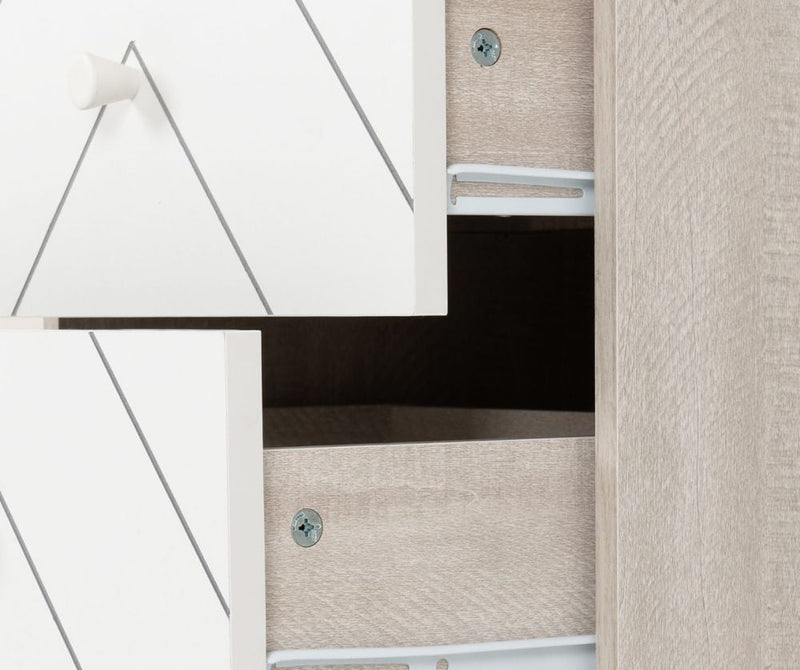 DIXIE 2 DRAWER BEDSIDE - DUSTY GREY/WHITE