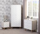 DIXIE 2 DRAWER BEDSIDE - DUSTY GREY/WHITE