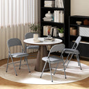 HOMCOM Folding Chairs Set of 4, Foldable Chairs with Cushions, Light Grey