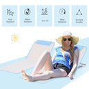 Outsunny 2 Pieces Outdoor Beach Mat, Reclining Chair Set W/ Pillow Cream