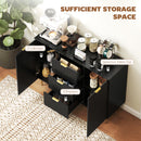 HOMCOM Sideboard Buffet Cabinet w/ 3 Drawers and Adjustable Shelves, Black