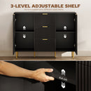 HOMCOM Sideboard Buffet Cabinet w/ 3 Drawers and Adjustable Shelves, Black
