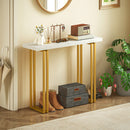 HOMCOM Modern Slim Long Accent Sofa Side Hall Desk for Hallway, White