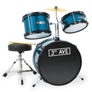 3rd Avenue 3 Piece Beginner Drum Kit - Metallic Blue