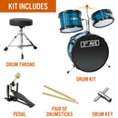 3rd Avenue 3 Piece Beginner Drum Kit - Metallic Blue