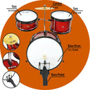 3rd Avenue 3 Piece Junior Drum Kit - Red