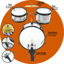3rd Avenue 3 Piece Junior Drum Kit - Silver