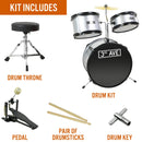 3rd Avenue 3 Piece Junior Drum Kit - Silver
