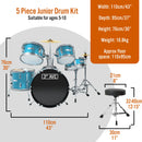 3rd Avenue 5 Piece Junior Drum Kit - Metallic Blue