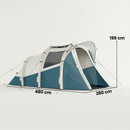 Outsunny Inflatable Camping Tent W/ Air Pump, 2-3 Person Blow Up Tent Green