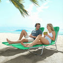 Outsunny 2 Pieces Sun Loungers Foldable Reclining Chair, Dark Green