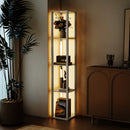 HOMCOM Floor Lamp for Living Room, Standing Lamp with Foot Switch, Oak