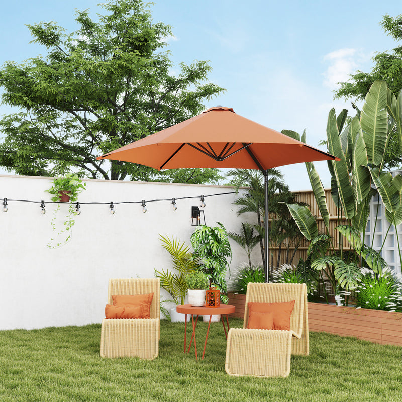 Outsunny 2.5M Offset Roma Patio Umbrella W/ 360° Rotation