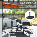 Outsunny 2.7m Metal Frame Garden Furniture Parasol Half Round Umbrella Orange