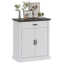 HOMCOM Sideboard Storage Cabinet with Thick Tabletop and 2 Barn Doors White