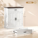 HOMCOM Sideboard Storage Cabinet with Thick Tabletop and 2 Barn Doors White