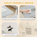 AIYAPLAY Kids Table And Chair Set With 6 Removable Drawers, Light Grey