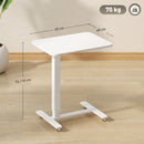 HOMCOM Height Adjustable Standing Desk With Wheels For Home Office, White