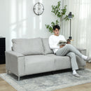 HOMCOM 193cm Upholstered Corduroy Settee with Spring Cushion, Light Grey