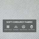 HOMCOM 193cm Upholstered Corduroy Settee with Spring Cushion, Light Grey