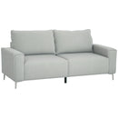 HOMCOM 193cm Upholstered Corduroy Settee with Spring Cushion, Light Grey