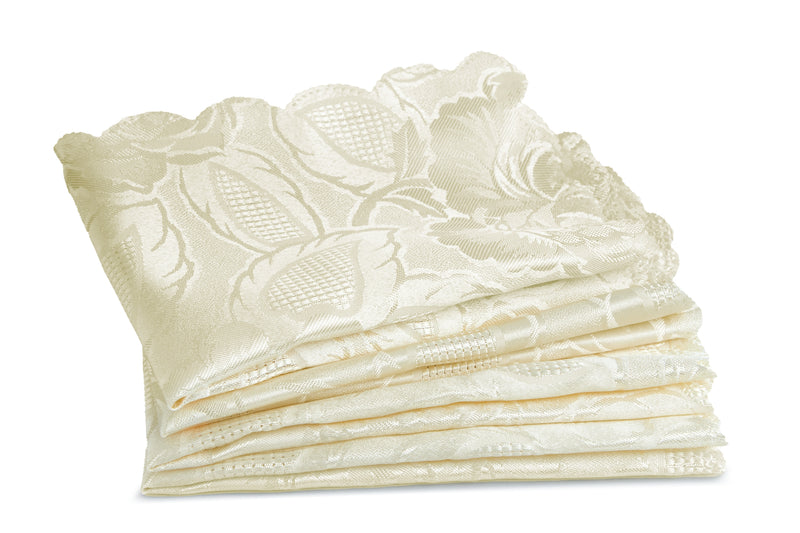 Damask Rose - Jacquard Napkins in Wine