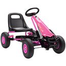 AIYAPLAY Kids Pedal Go Kart With Adjustable Seat, EVA Tyres, Pink