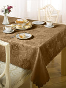 Damask Rose - Jacquard Table Cloth in Coffee