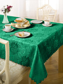 Damask Rose - Jacquard Table Cloth in Forest Green