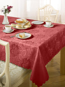 Damask Rose - Jacquard Table Cloth in Wine