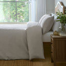 D & D Ditsy Leaf Jacquard Duvet Cover Set in Natural